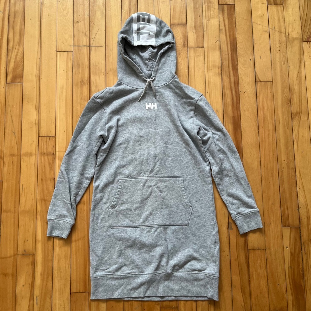 Helly Hansen Womens Gray HH Hoodie Dress Long Sleeve Casual Loungewear Size S P